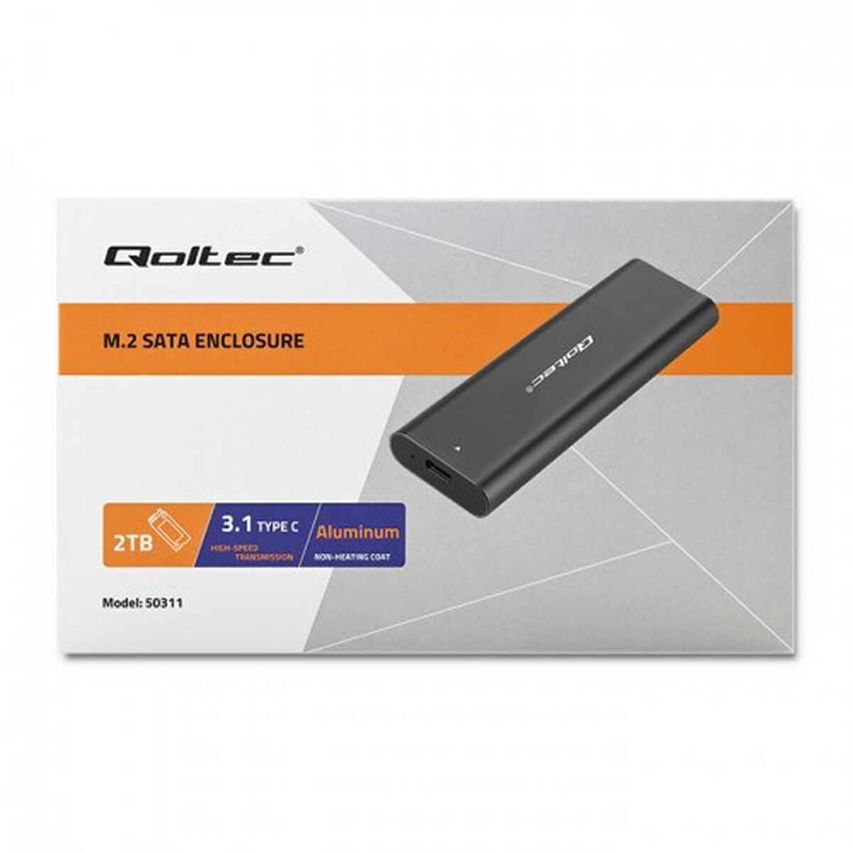 Външна кутия Qoltec 50312 Черен